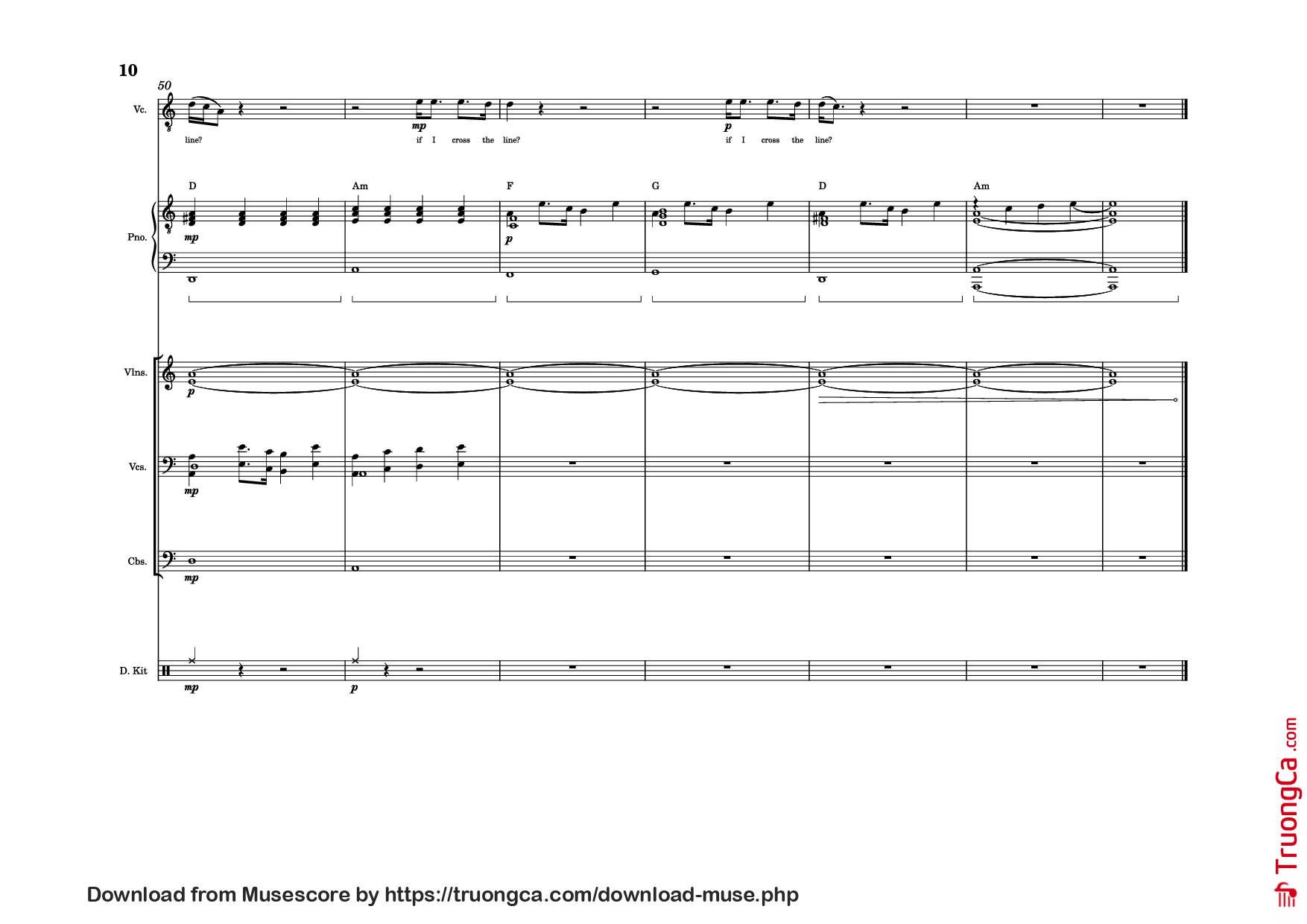 Page 10 of Sheet music PDF The Line Piano - Twenty one pilots