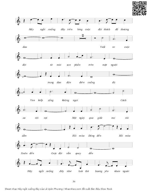 Page 3 of Sheet music PDF Hãy ngồi xuống đây - Lê Uyên Phương