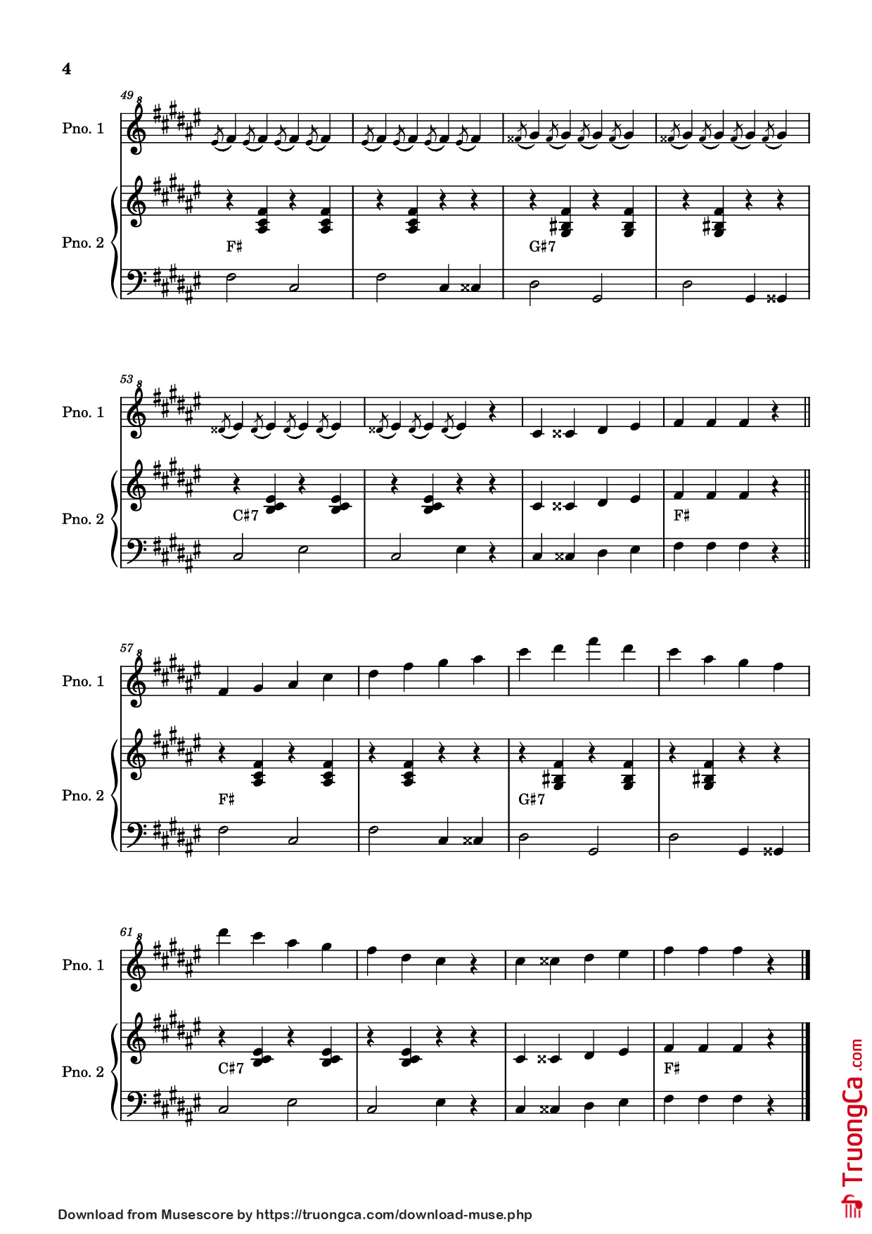 Page 4 of Sheet music PDF Piano The Knuckle Song Piano - Undefined