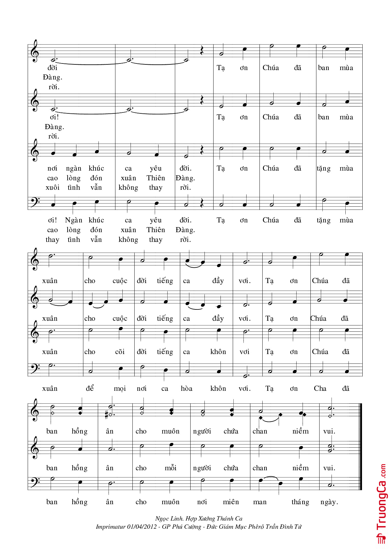 Page 4 of Sheet music PDF Mùa Xuân Ước Mơ - Ngọc Linh