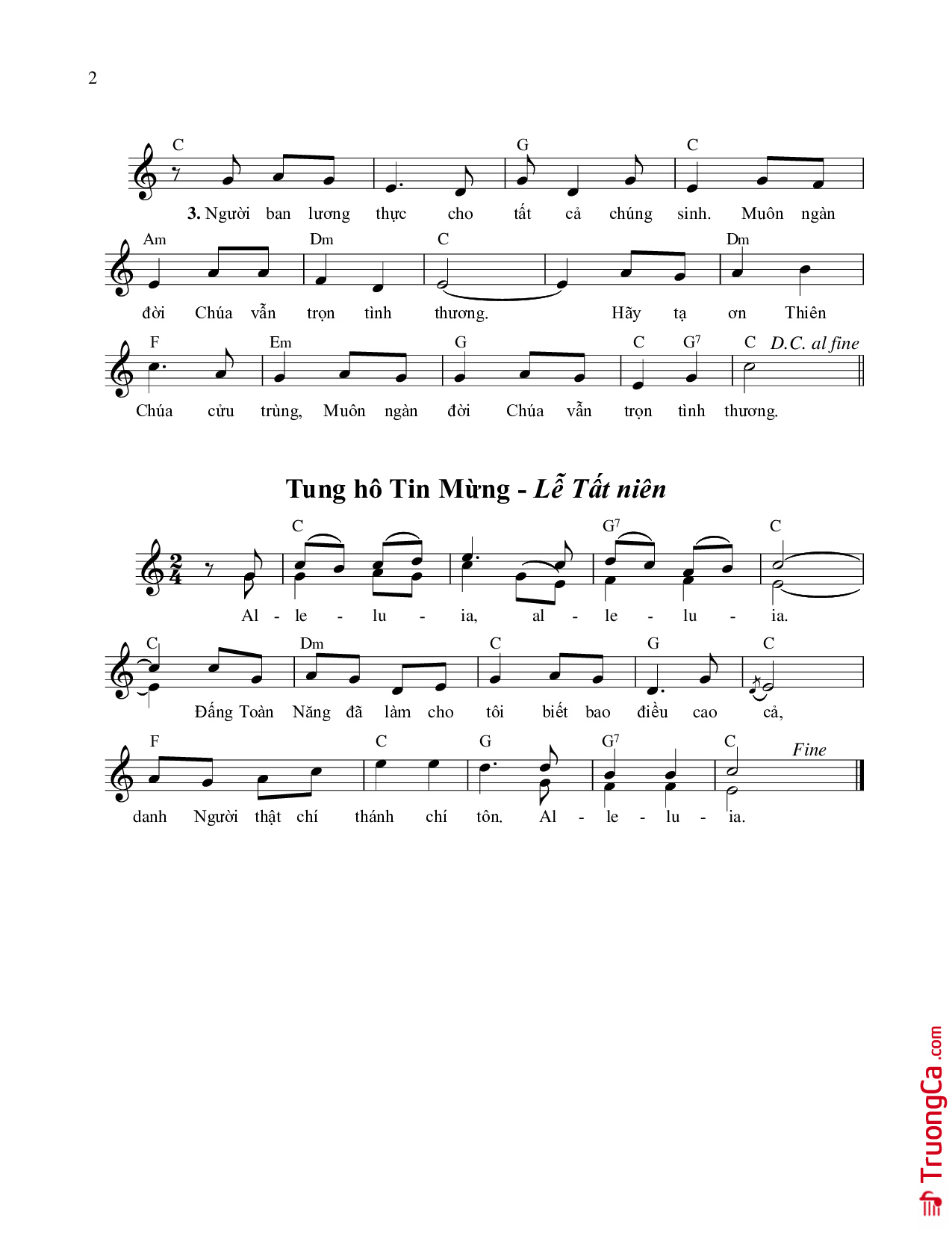 Muôn ngàn đời muôn ngàn đời Chúa vẫn trọn tình thương, Trang 2