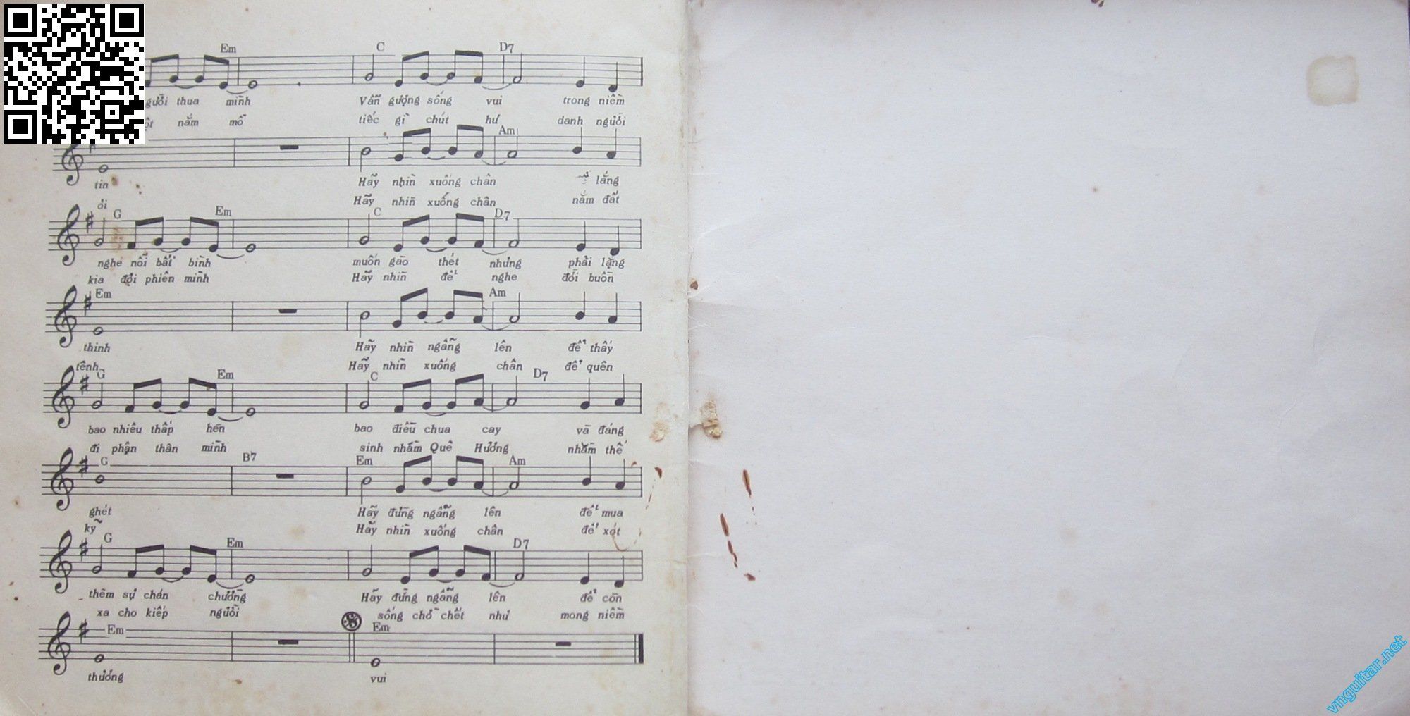 Page 2 of Sheet music PDF Hãy nhìn xuống chân - Lê Hựu Hà