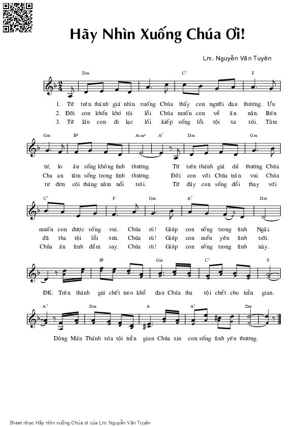 Sheet PDF of Hãy nhìn xuống Chúa ơi