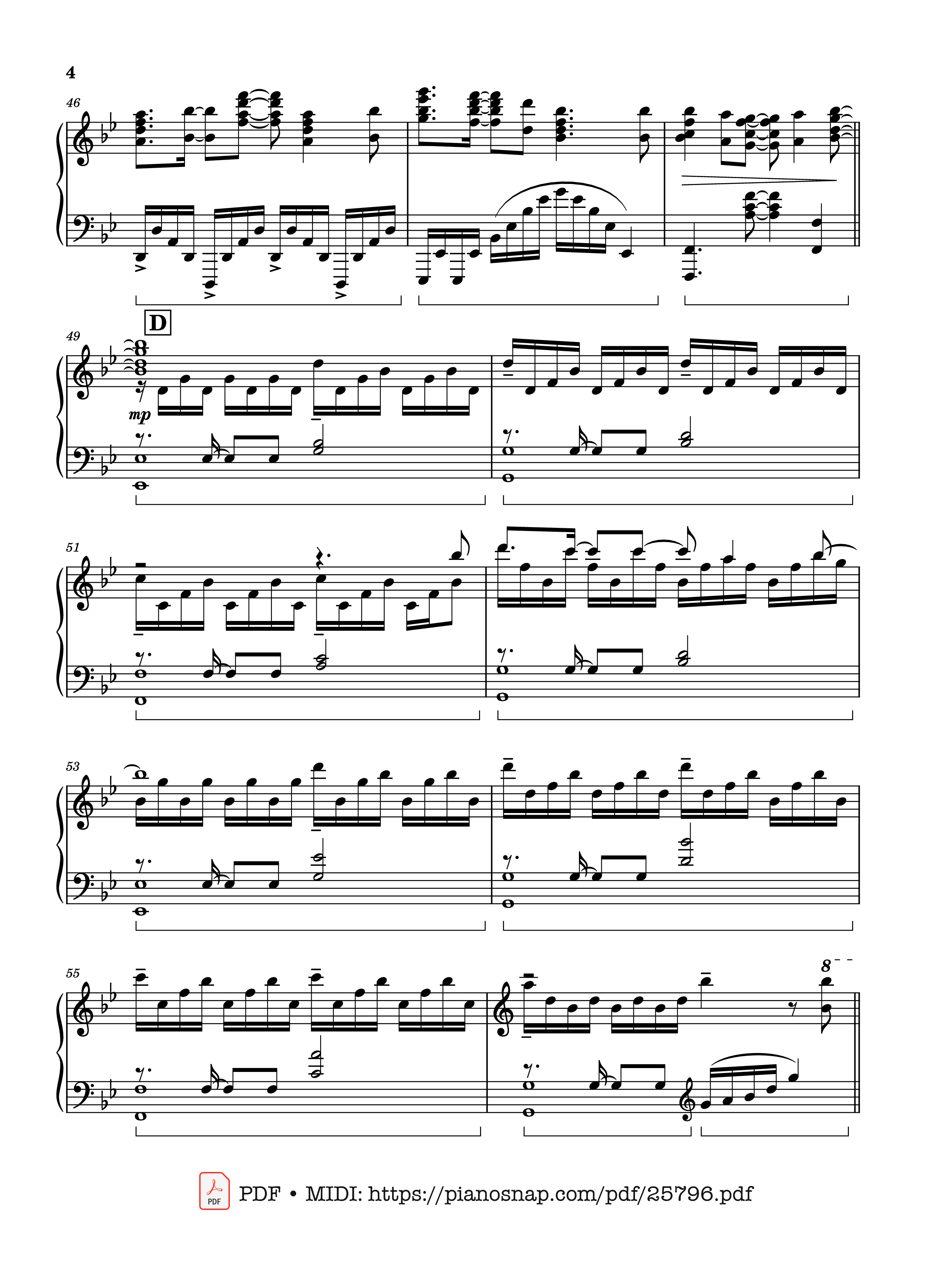 Page 4 of Sheet music PDF Piano Unravel (Tokyo Ghoul) Piano - Animenz
