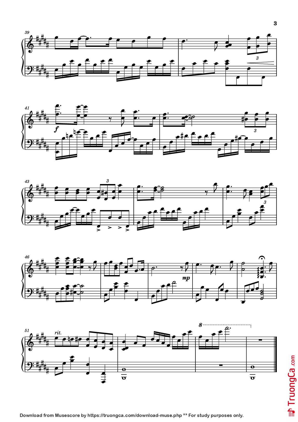 Page 3 of Sheet music PDF Piano Listen Not - 《勿听》 Piano - Undefined