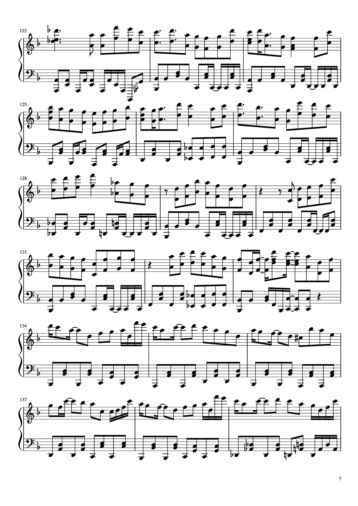 Page 7 of Sheet music PDF Piano 夜に駆ける Piano - Arr. BambooOnFire