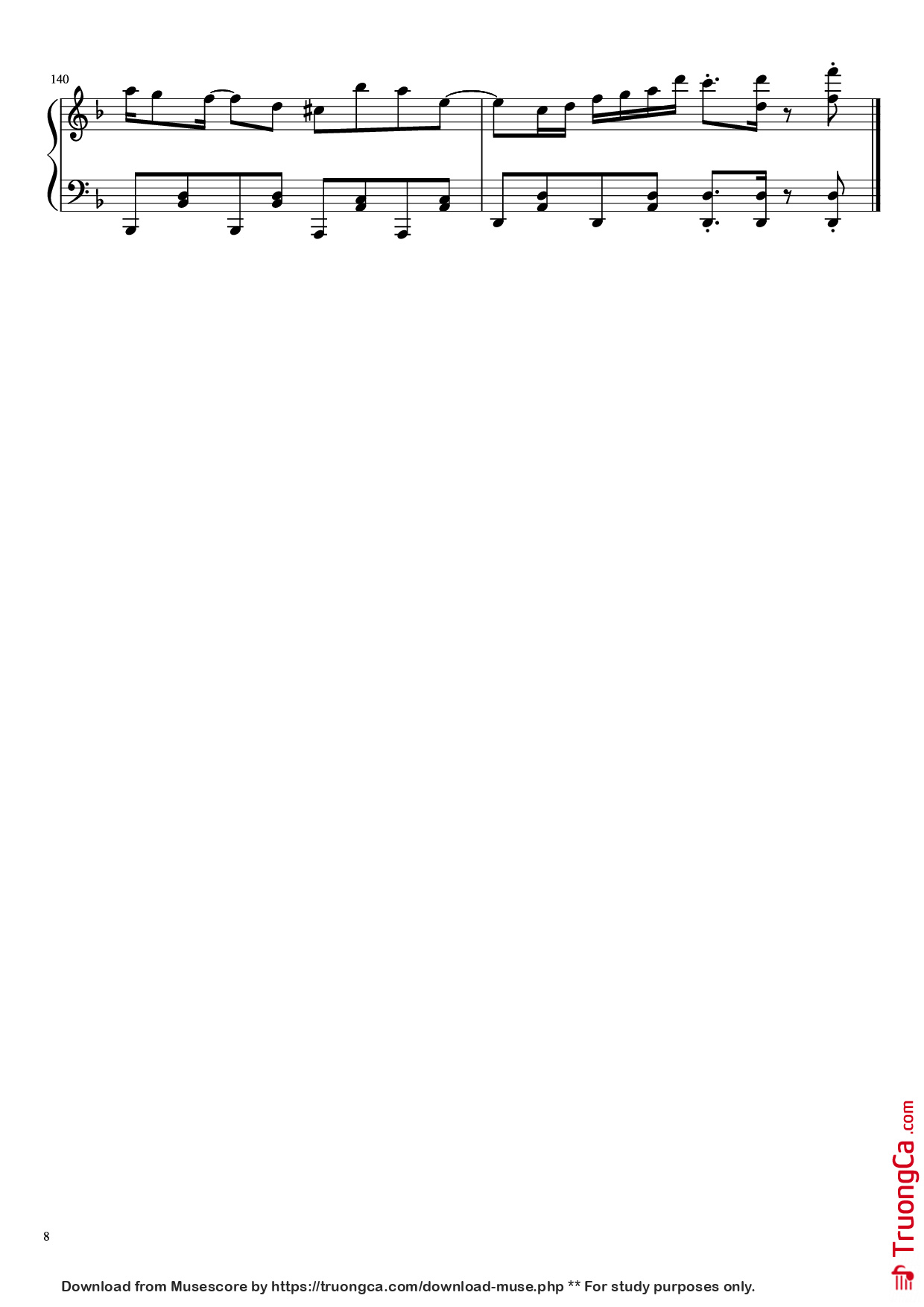 Page 8 of Sheet music PDF Piano 夜に駆ける Piano - Arr. BambooOnFire