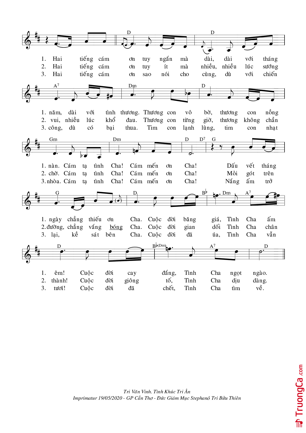 Page 2 of Sheet music PDF Tình Khúc Tri Ân 10 - Tri Văn Vinh