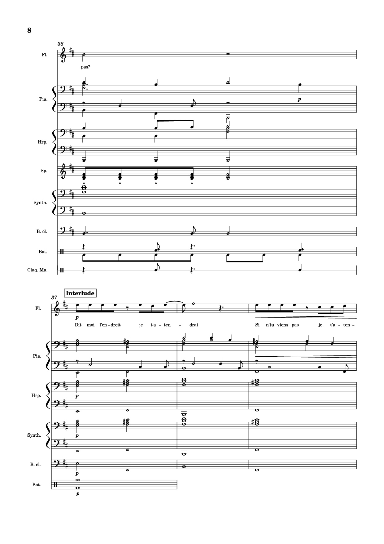 Page 8 of Sheet music PDF Piano Guitar Tab MON AMOUR Piano - Slimane