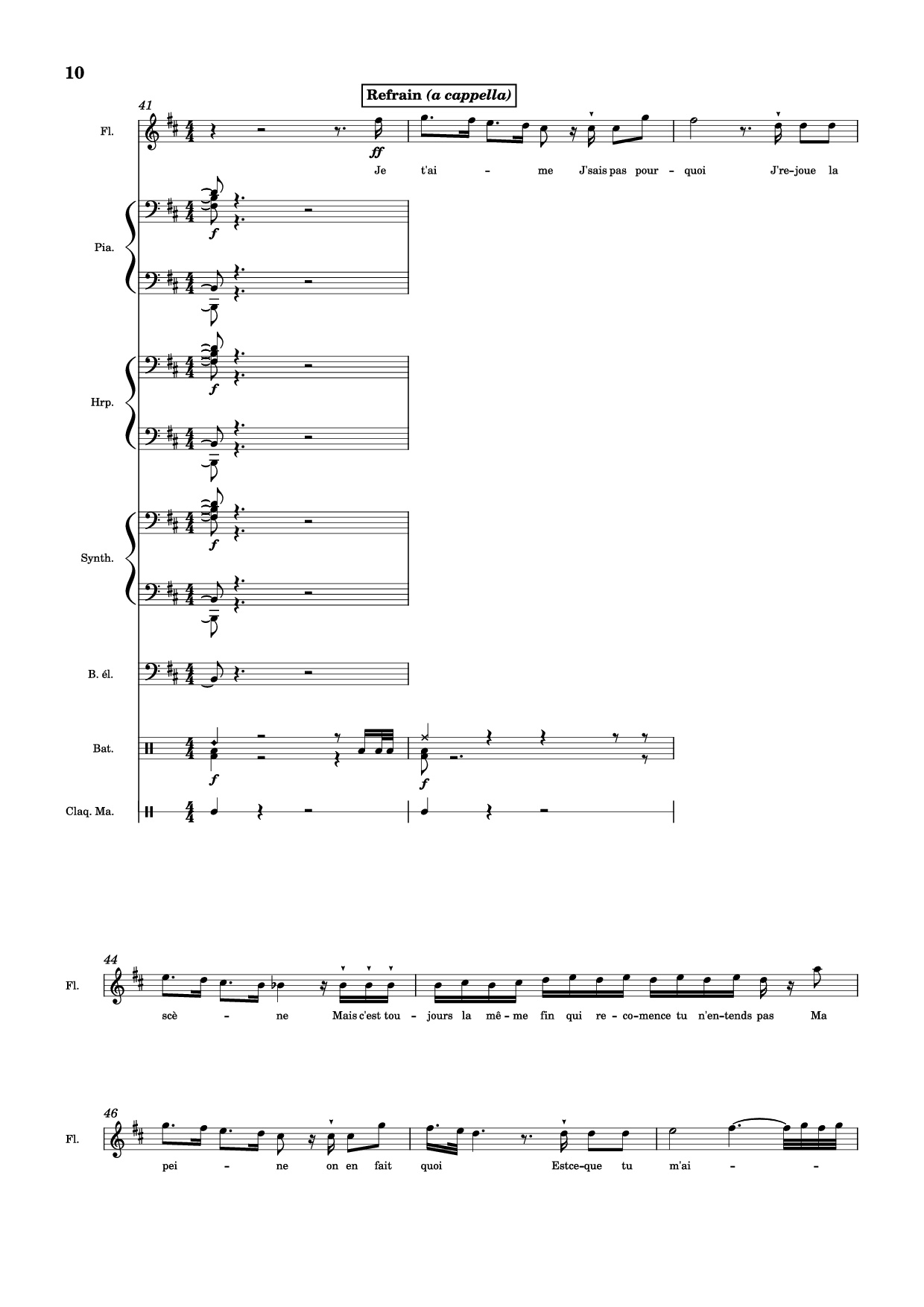 Page 10 of Sheet music PDF Piano Guitar Tab MON AMOUR Piano - Slimane