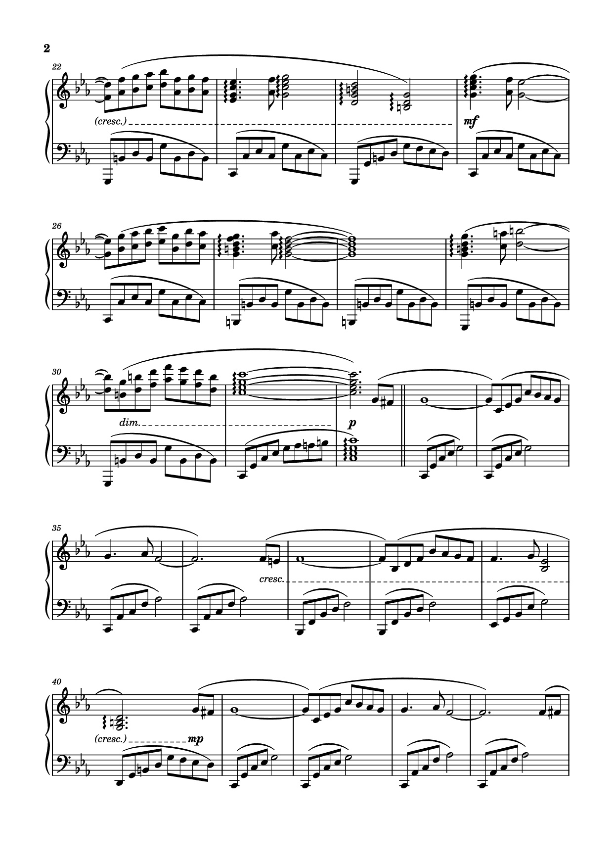 Page 2 of Sheet music PDF Piano Shadow of the Moon Piano - Masao Aichi