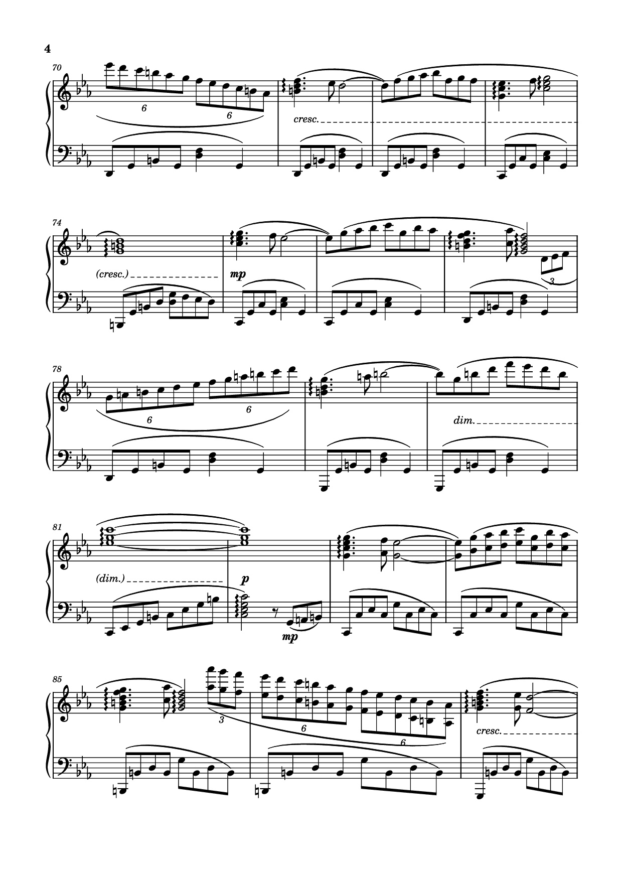 Page 4 of Sheet music PDF Piano Shadow of the Moon Piano - Masao Aichi