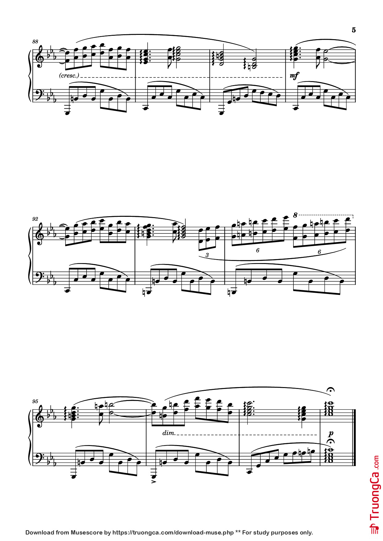 Page 5 of Sheet music PDF Piano Shadow of the Moon Piano - Masao Aichi