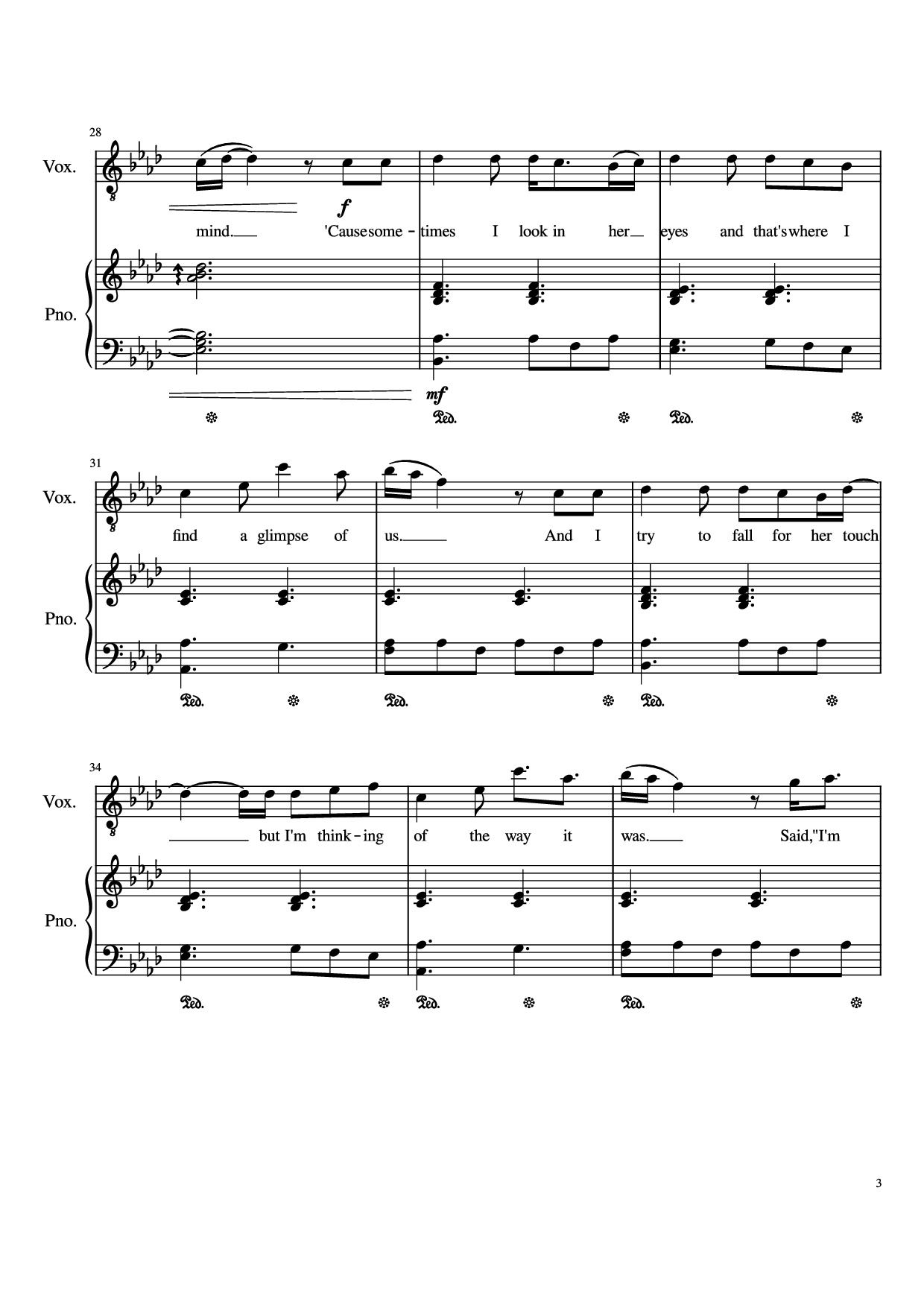Page 3 of Sheet music PDF Piano Glimpse Of Us Piano - Joji arr. Daniel Almaraz