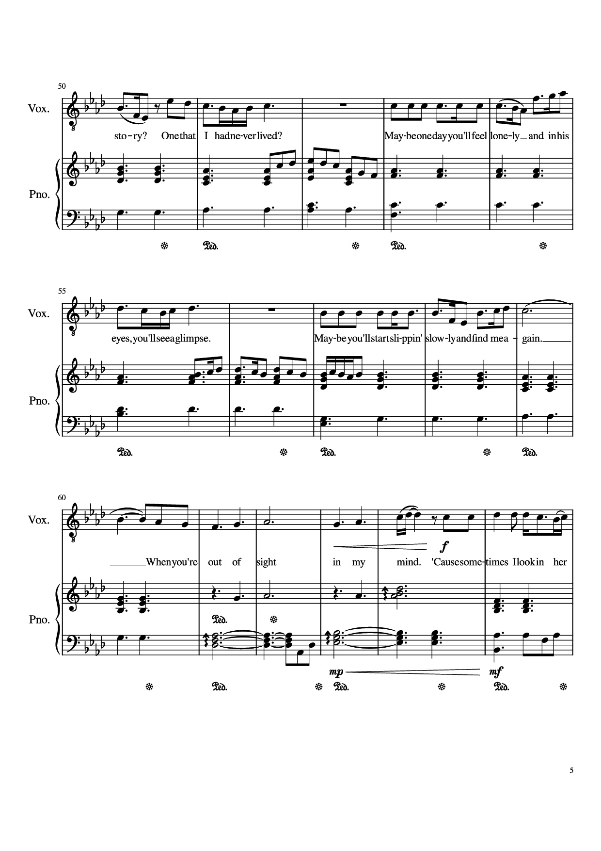 Page 5 of Sheet music PDF Piano Glimpse Of Us Piano - Joji arr. Daniel Almaraz