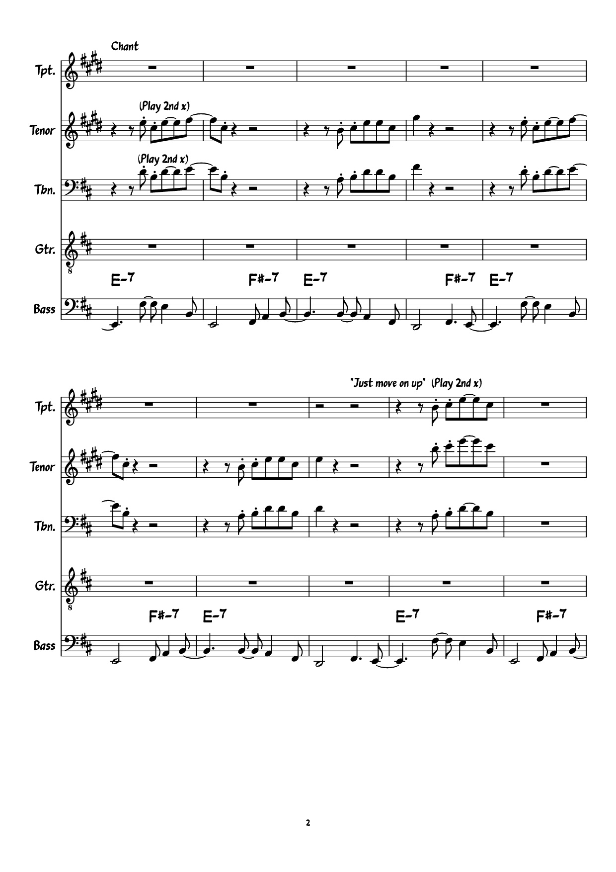Page 2 of Sheet music PDF Guitar Tab Move On Up Guitar TAB - Curtis Mayfield