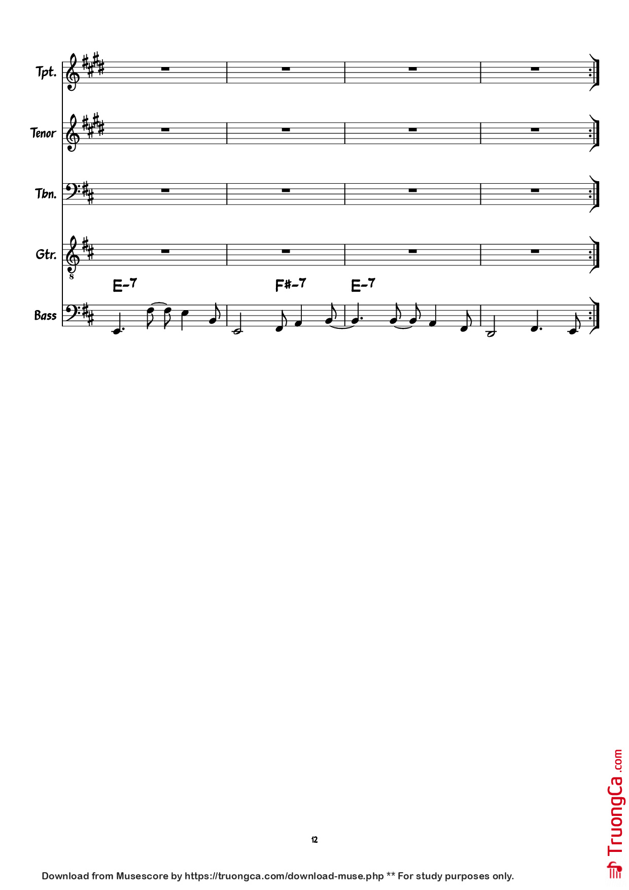 Page 12 of Sheet music PDF Guitar Tab Move On Up Guitar TAB - Curtis Mayfield