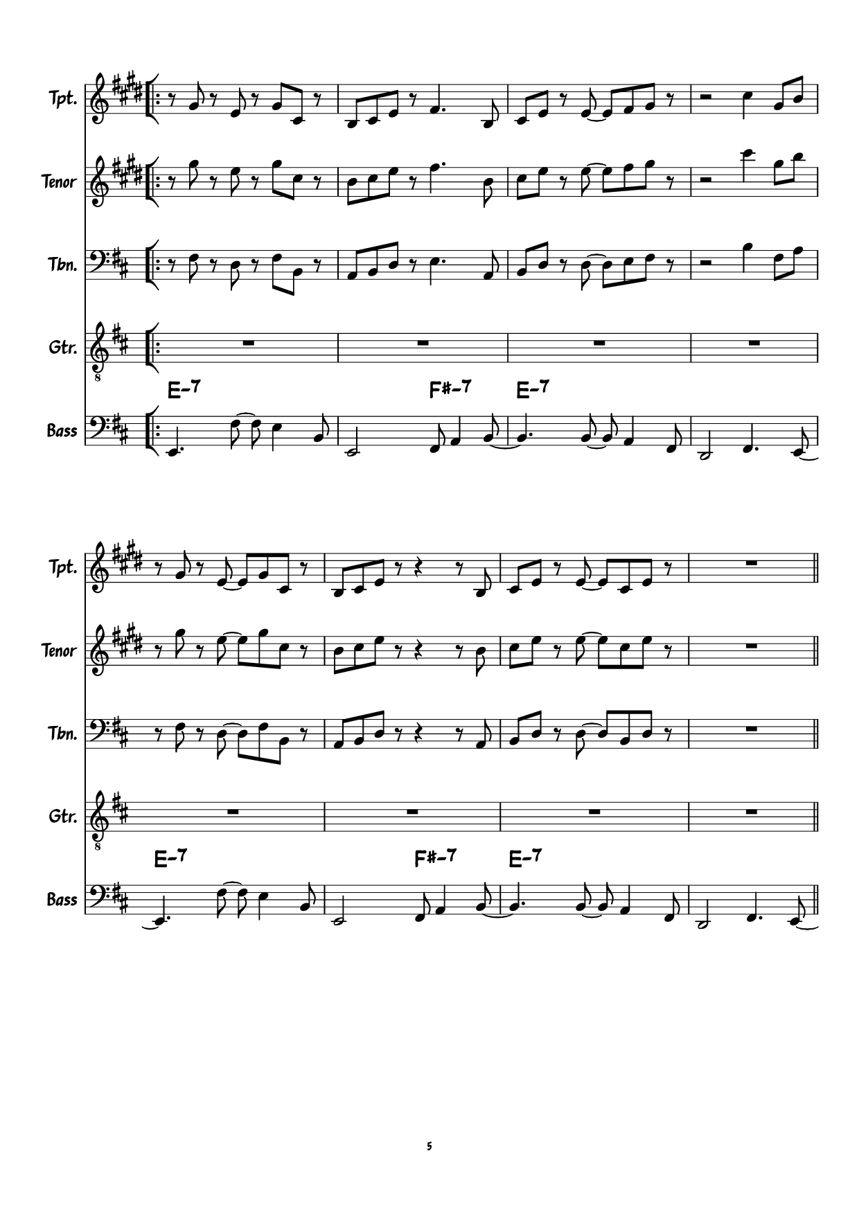 Page 5 of Sheet music PDF Guitar Tab Move On Up Guitar TAB - Curtis Mayfield