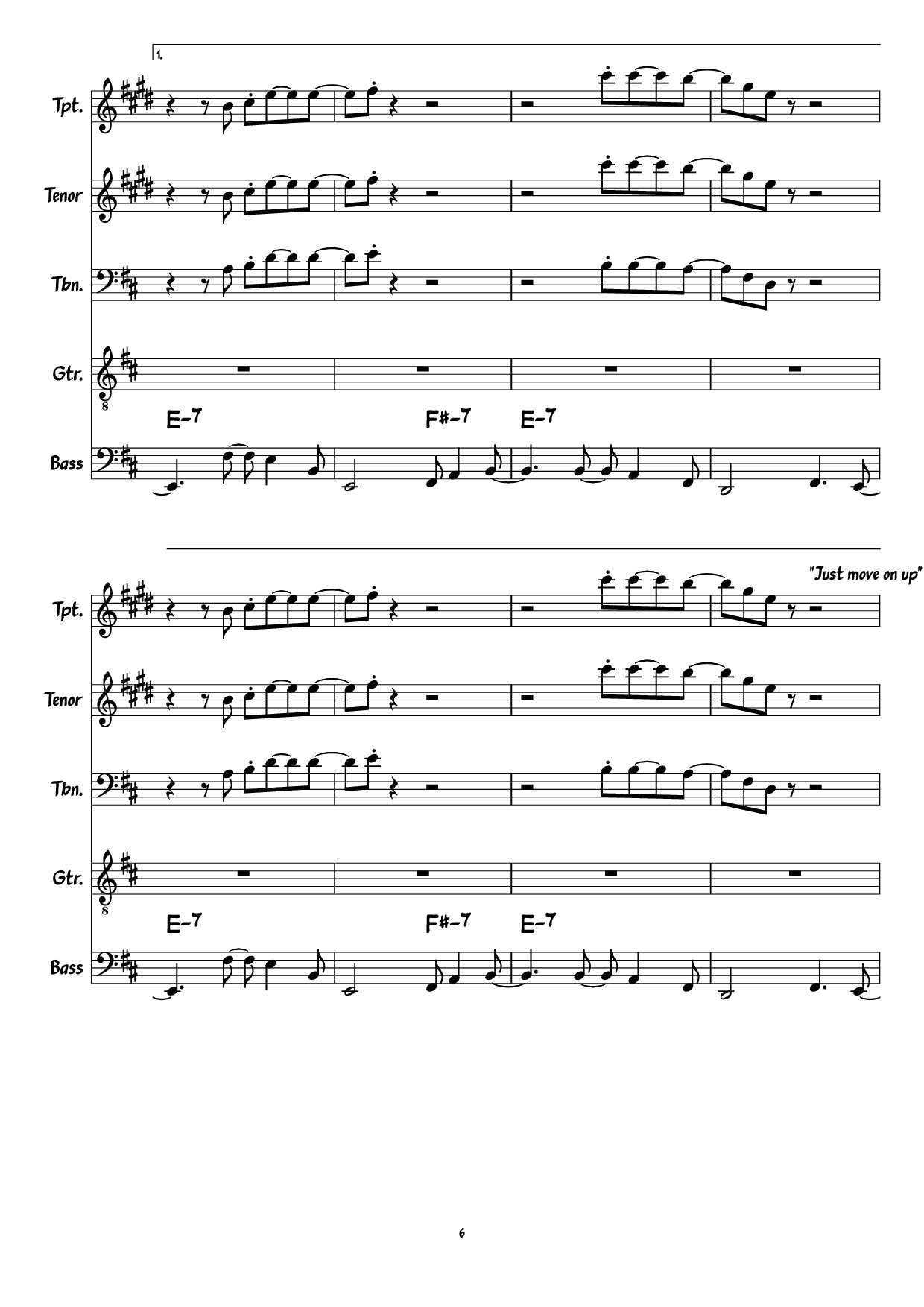 Page 6 of Sheet music PDF Guitar Tab Move On Up Guitar TAB - Curtis Mayfield