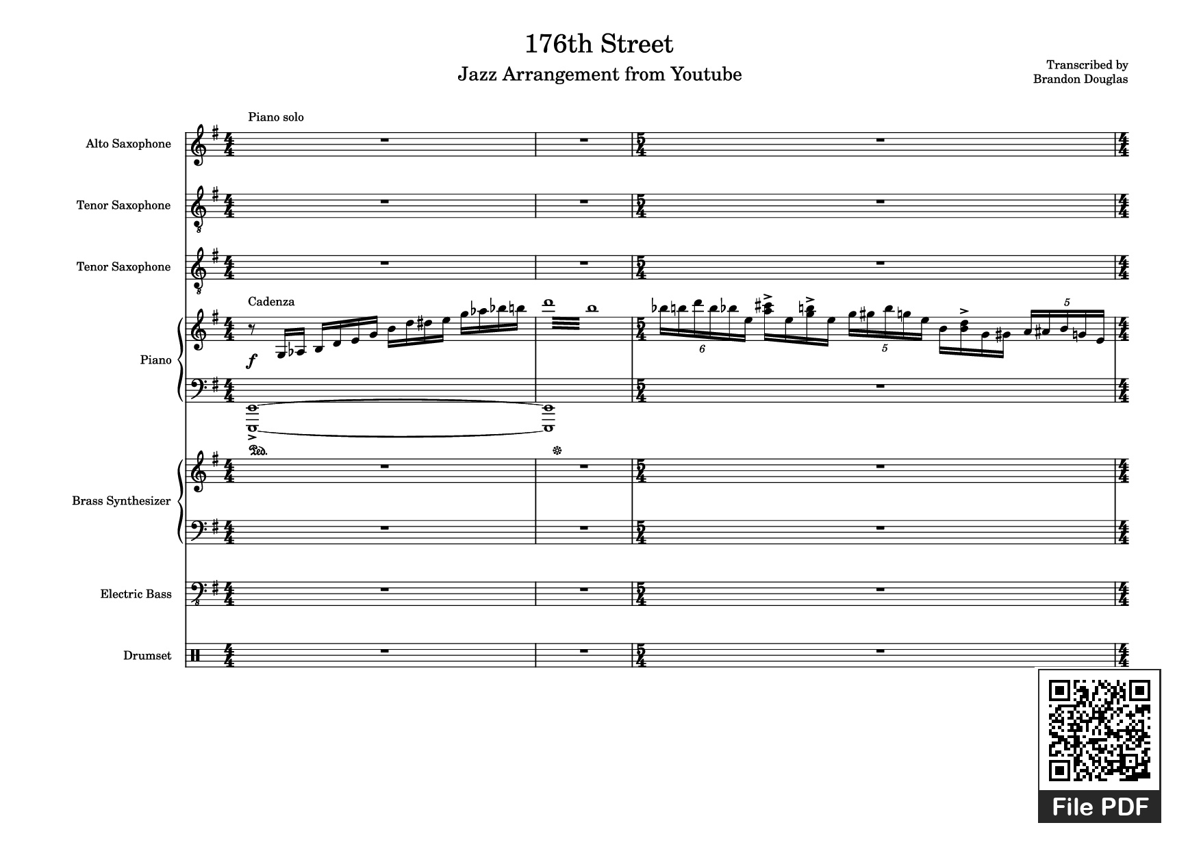 Sheet PDF of 176th Street Piano