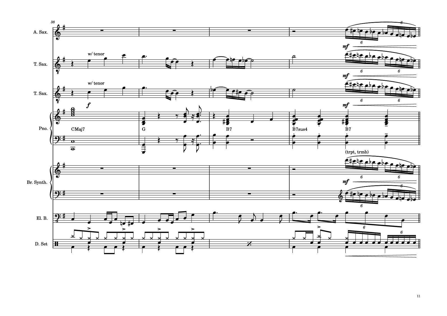 Page 11 of Sheet music PDF Piano Guitar Tab 176th Street Piano - Transcribed by