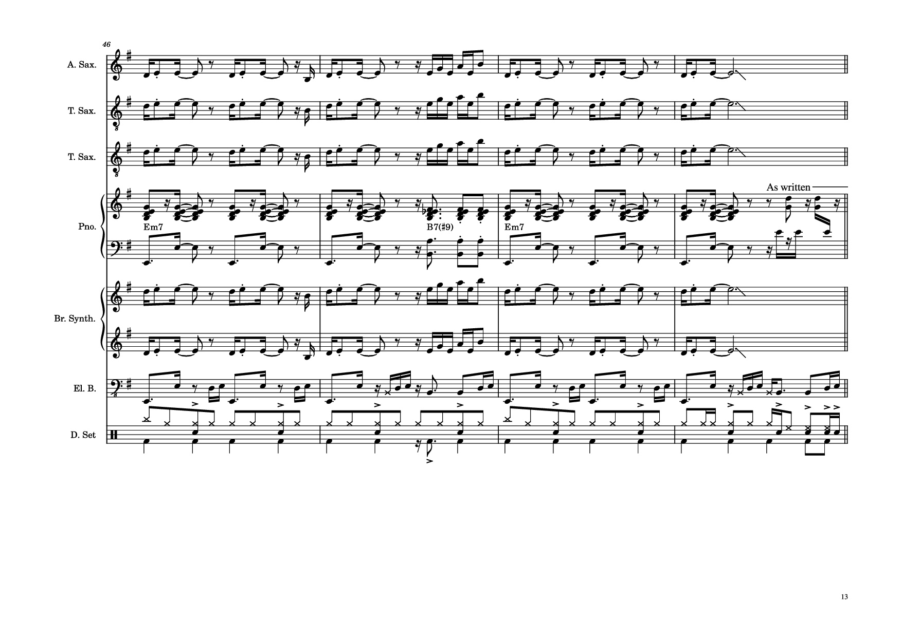 Page 13 of Sheet music PDF Piano Guitar Tab 176th Street Piano - Transcribed by