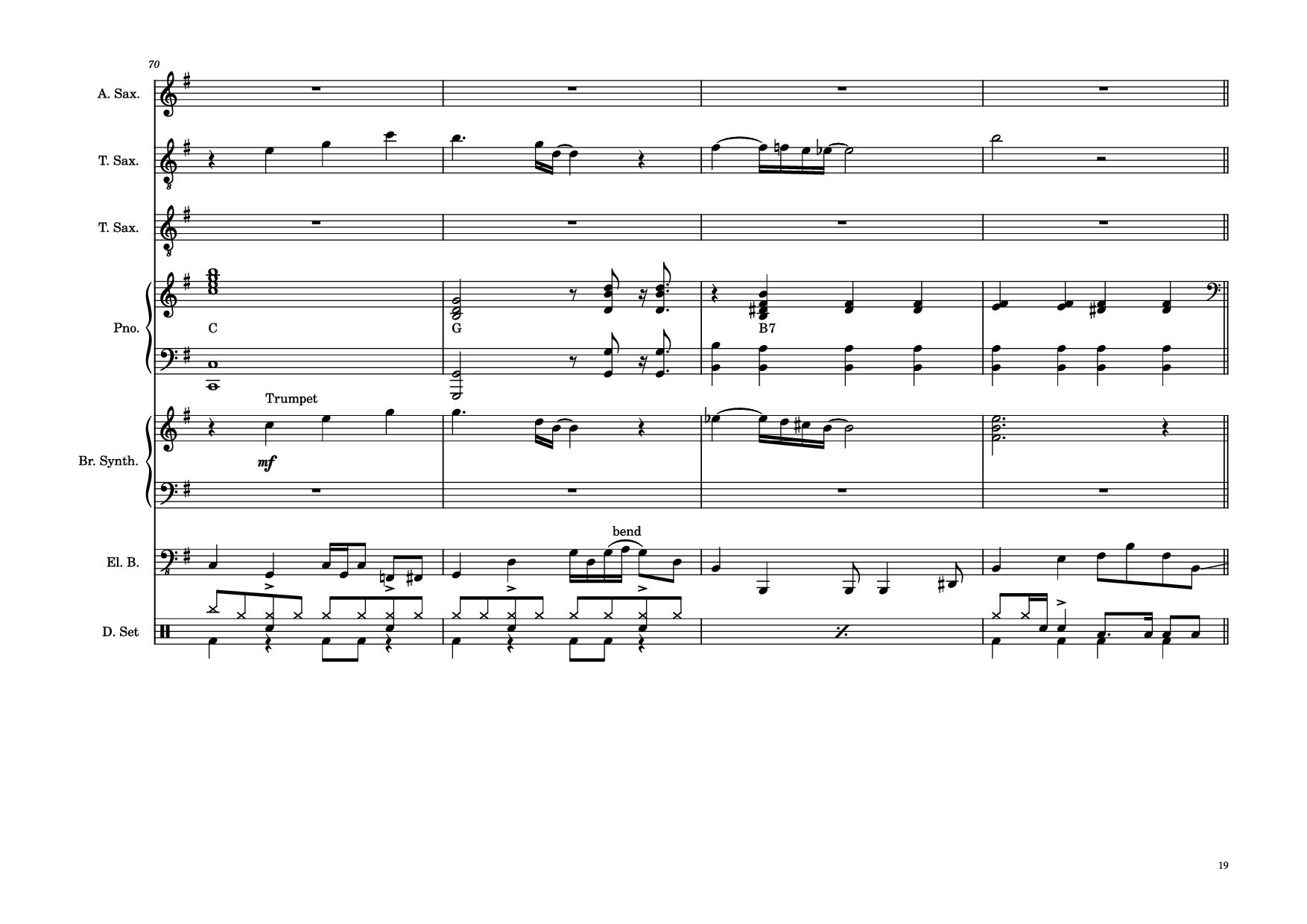 Page 19 of Sheet music PDF Piano Guitar Tab 176th Street Piano - Transcribed by