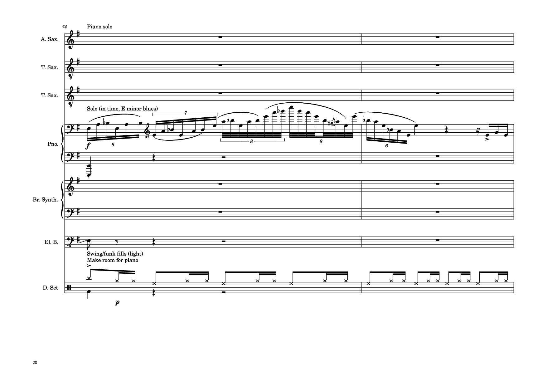 Page 20 of Sheet music PDF Piano Guitar Tab 176th Street Piano - Transcribed by