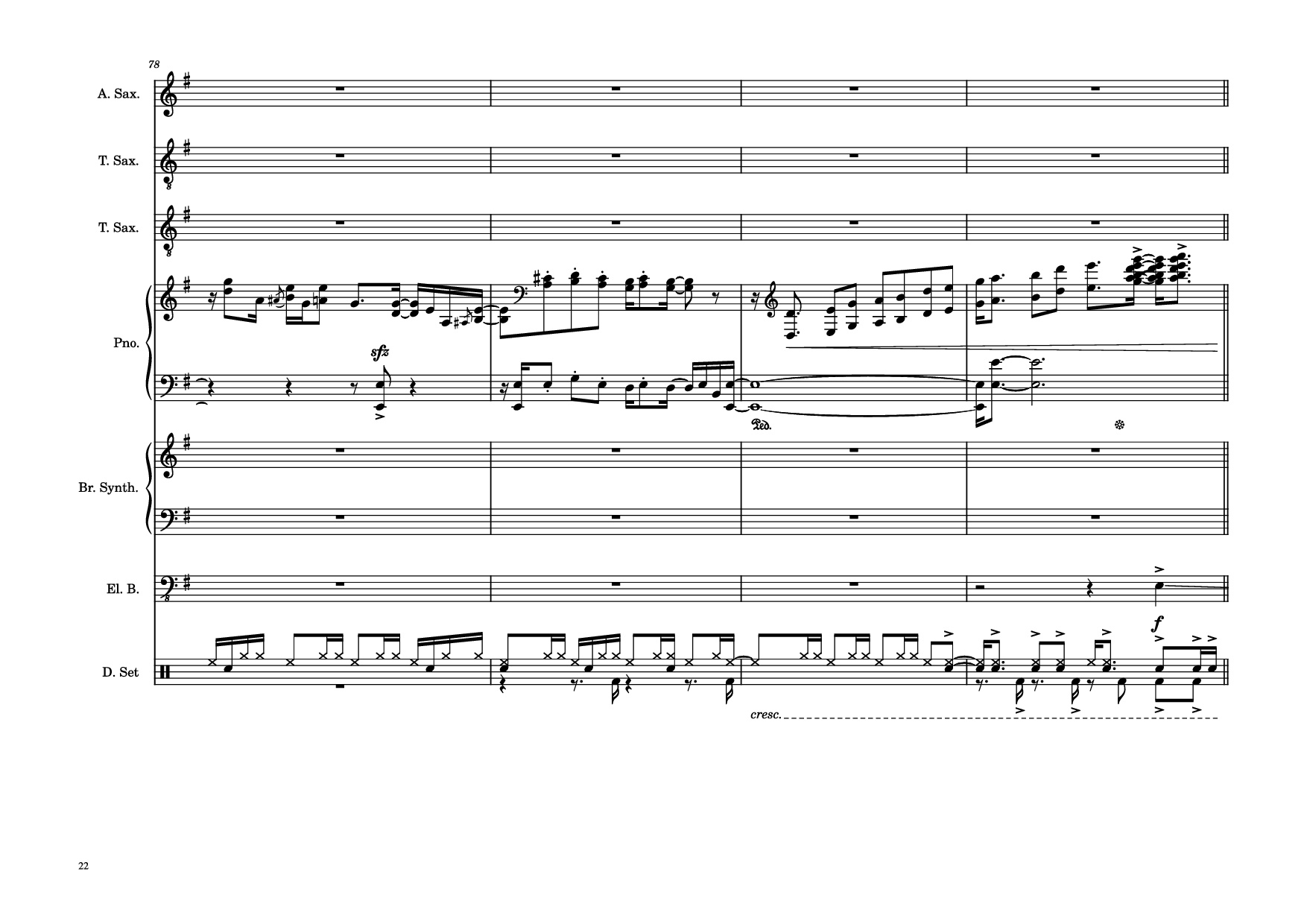 Page 22 of Sheet music PDF Piano Guitar Tab 176th Street Piano - Transcribed by