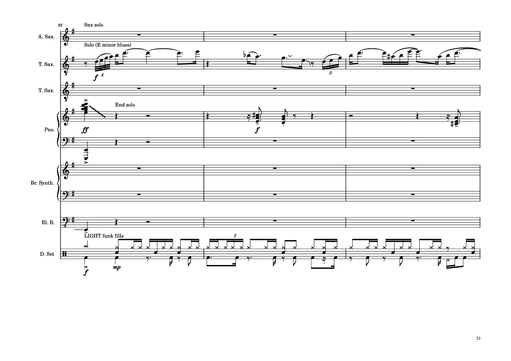 Page 23 of Sheet music PDF Piano Guitar Tab 176th Street Piano - Transcribed by