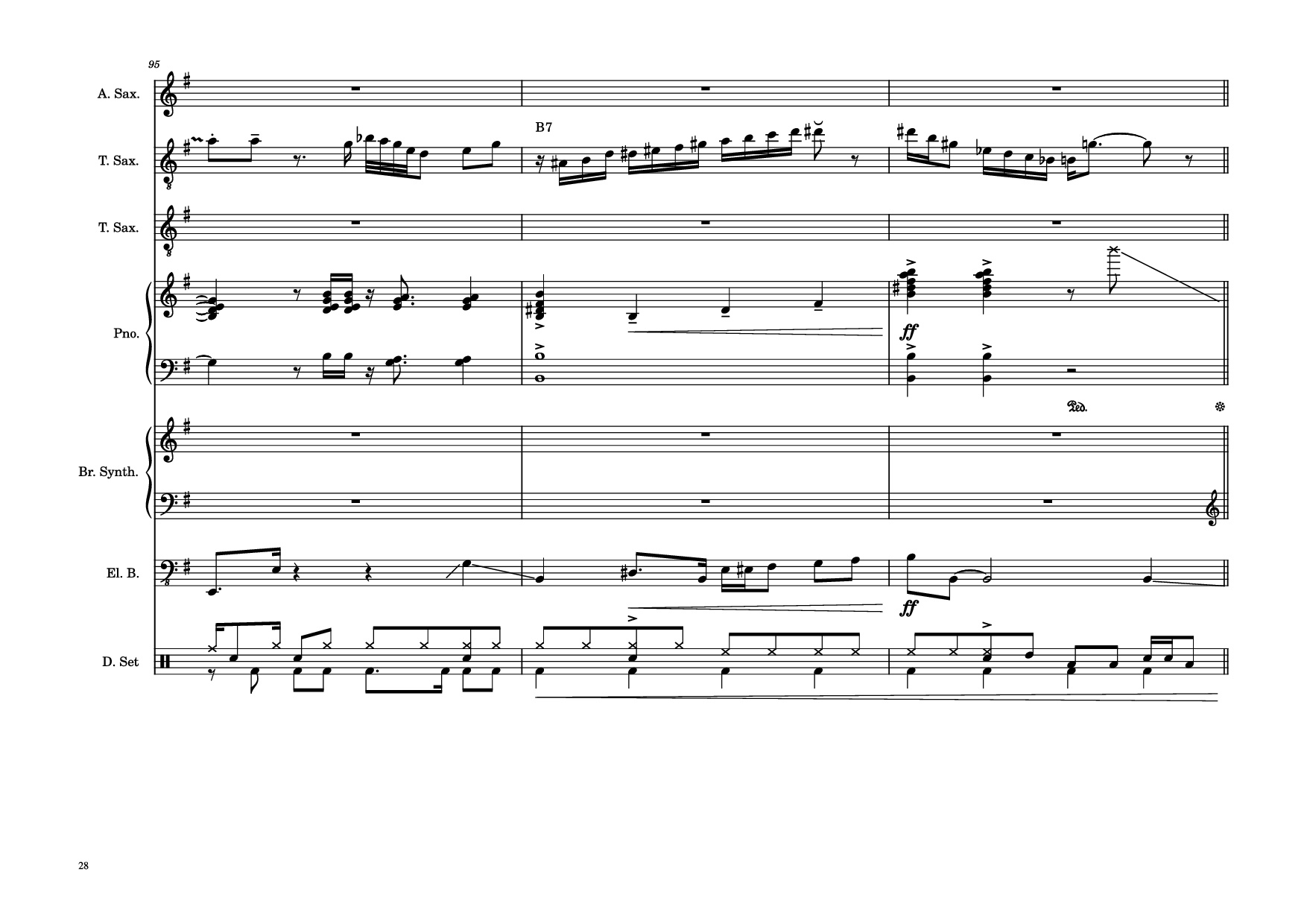 Page 28 of Sheet music PDF Piano Guitar Tab 176th Street Piano - Transcribed by