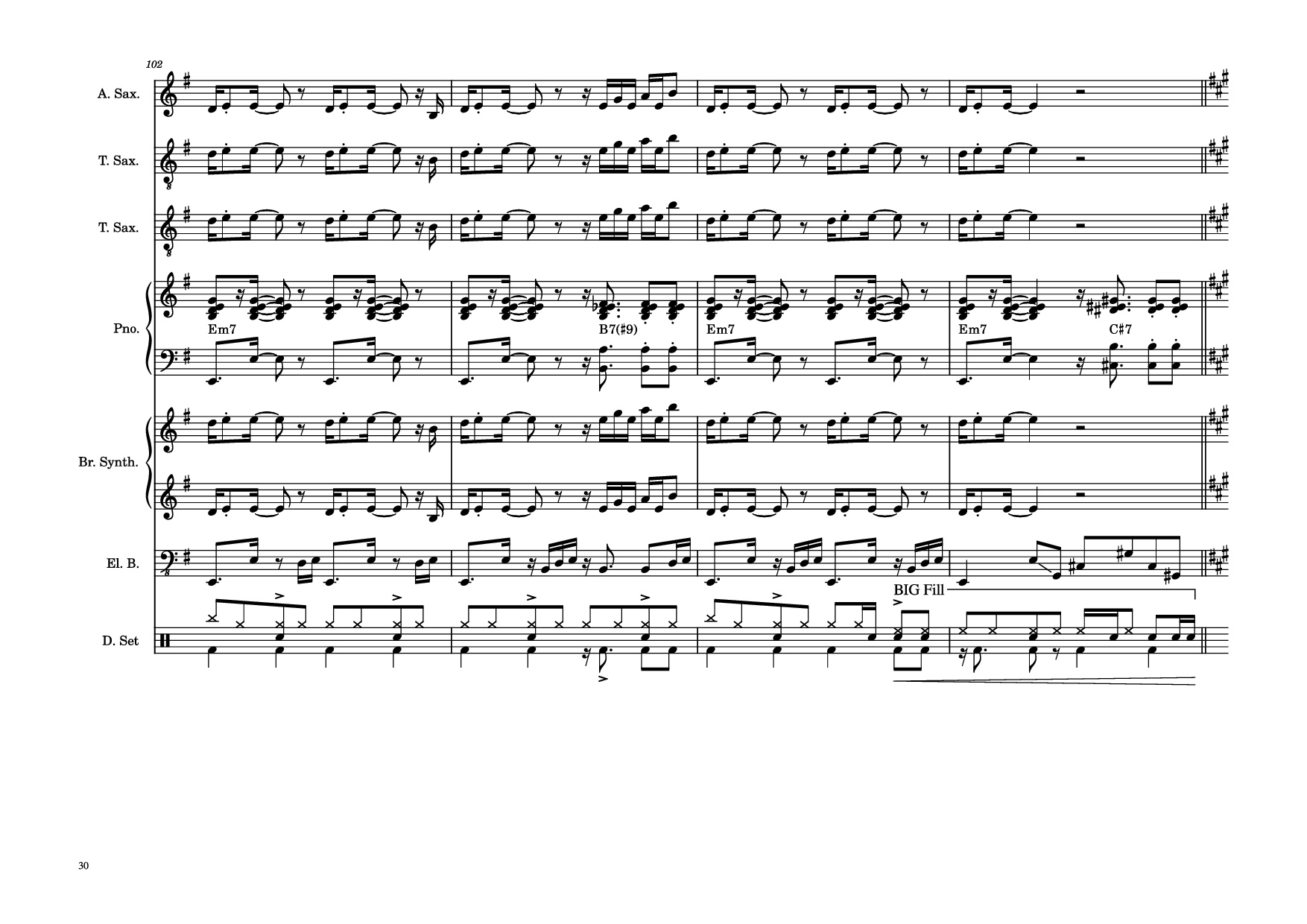 Page 30 of Sheet music PDF Piano Guitar Tab 176th Street Piano - Transcribed by