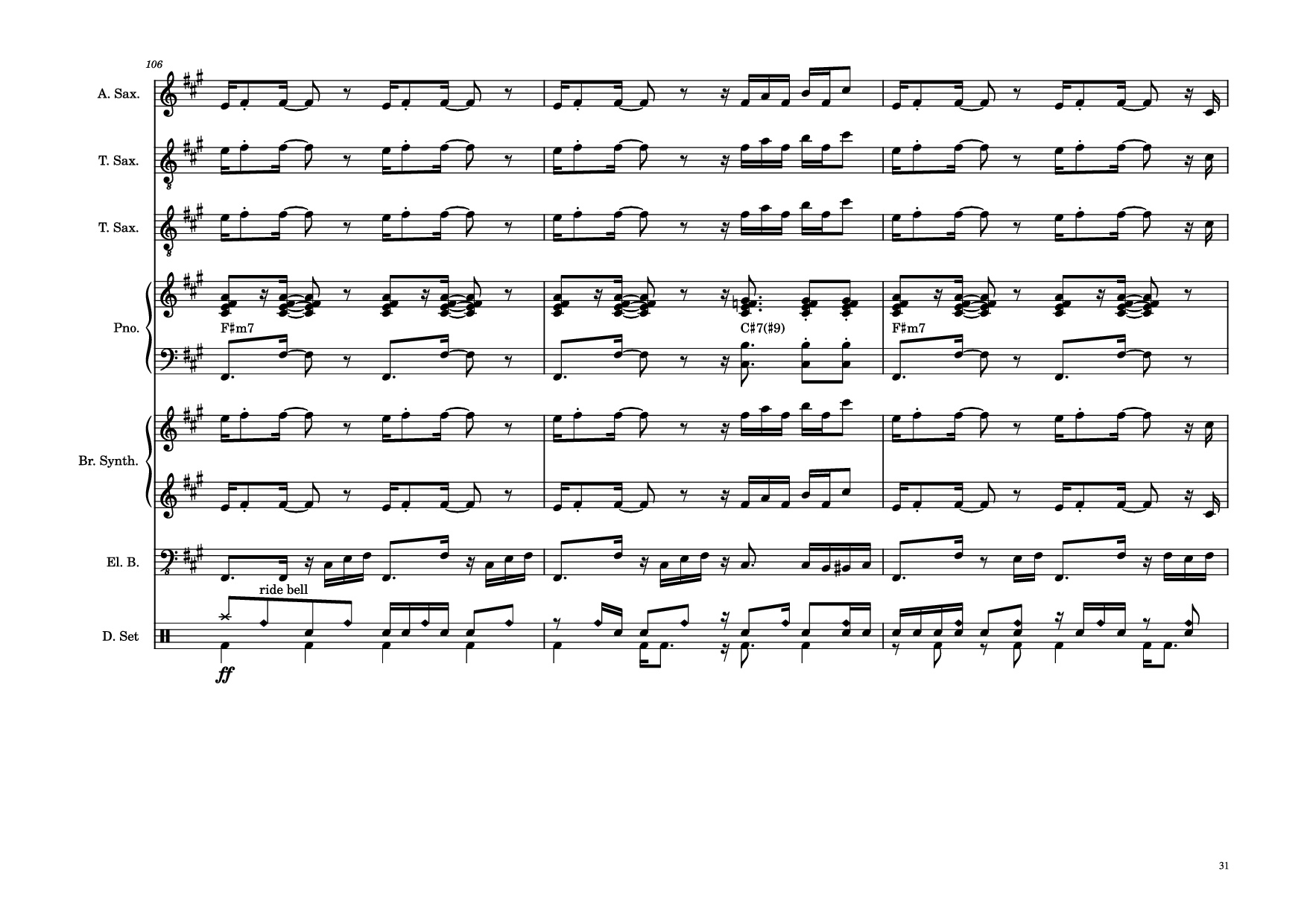 Page 31 of Sheet music PDF Piano Guitar Tab 176th Street Piano - Transcribed by