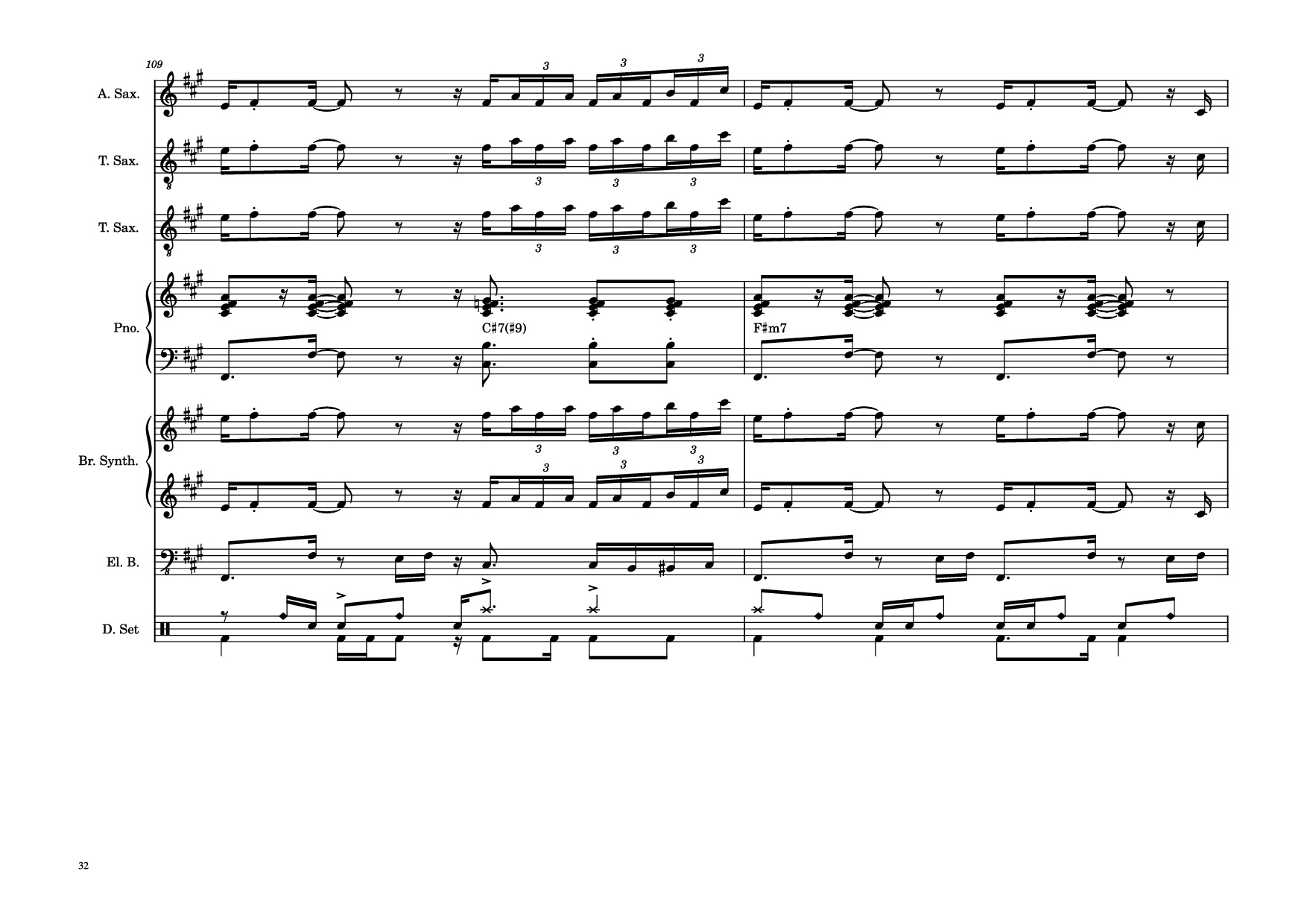Page 32 of Sheet music PDF Piano Guitar Tab 176th Street Piano - Transcribed by