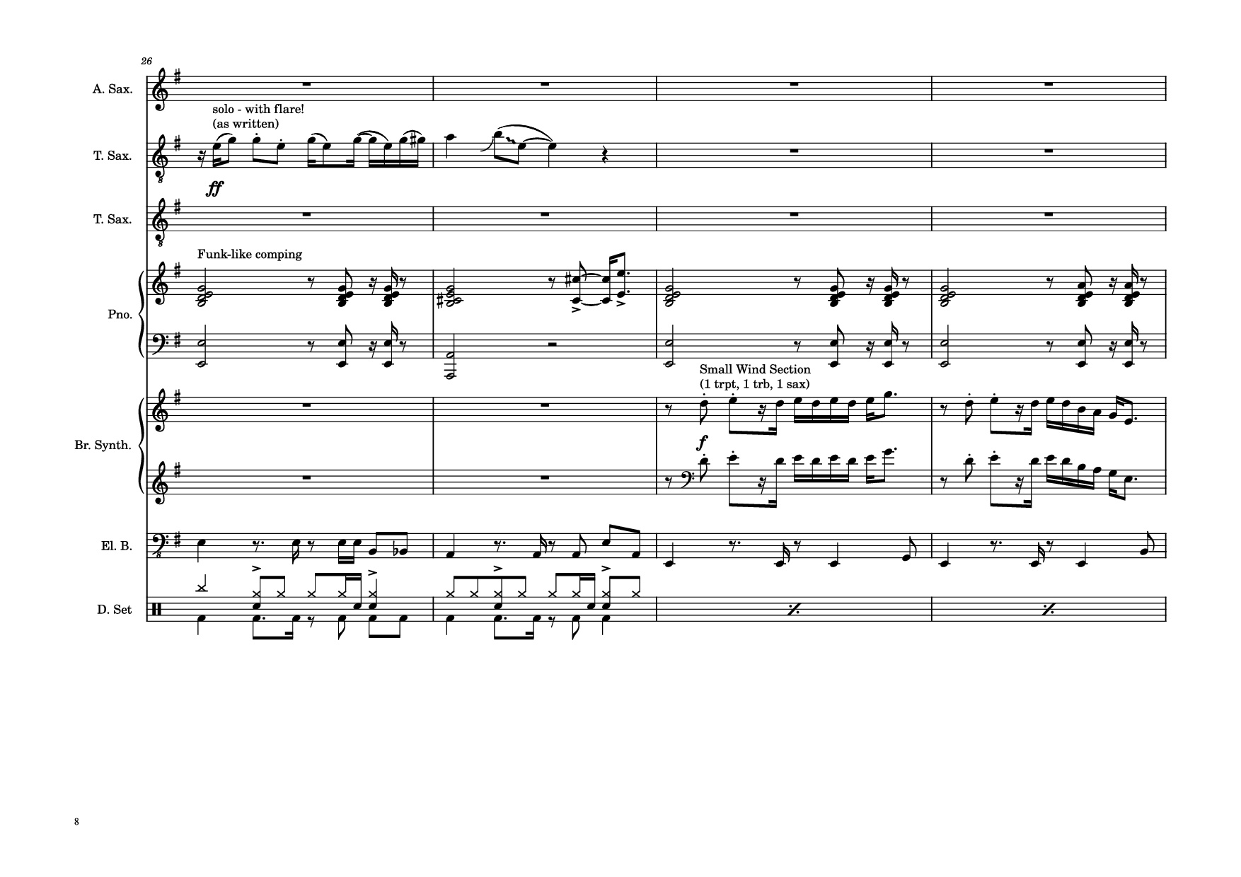 Page 8 of Sheet music PDF Piano Guitar Tab 176th Street Piano - Transcribed by