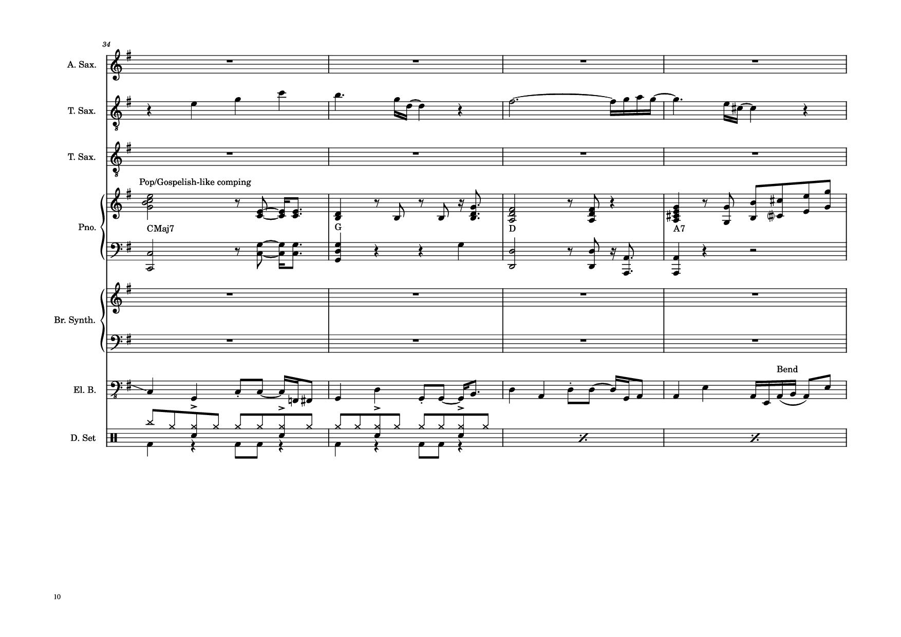 Page 10 of Sheet music PDF Piano Guitar Tab 176th Street Piano - Transcribed by