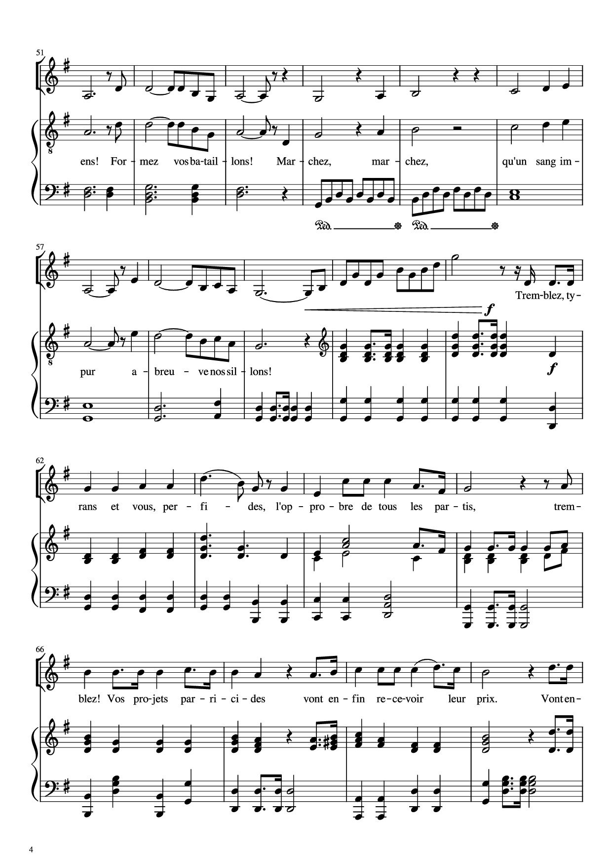Page 4 of Sheet music PDF Piano La Marseillaise Piano - Claude Joseph Rouget de Lisle