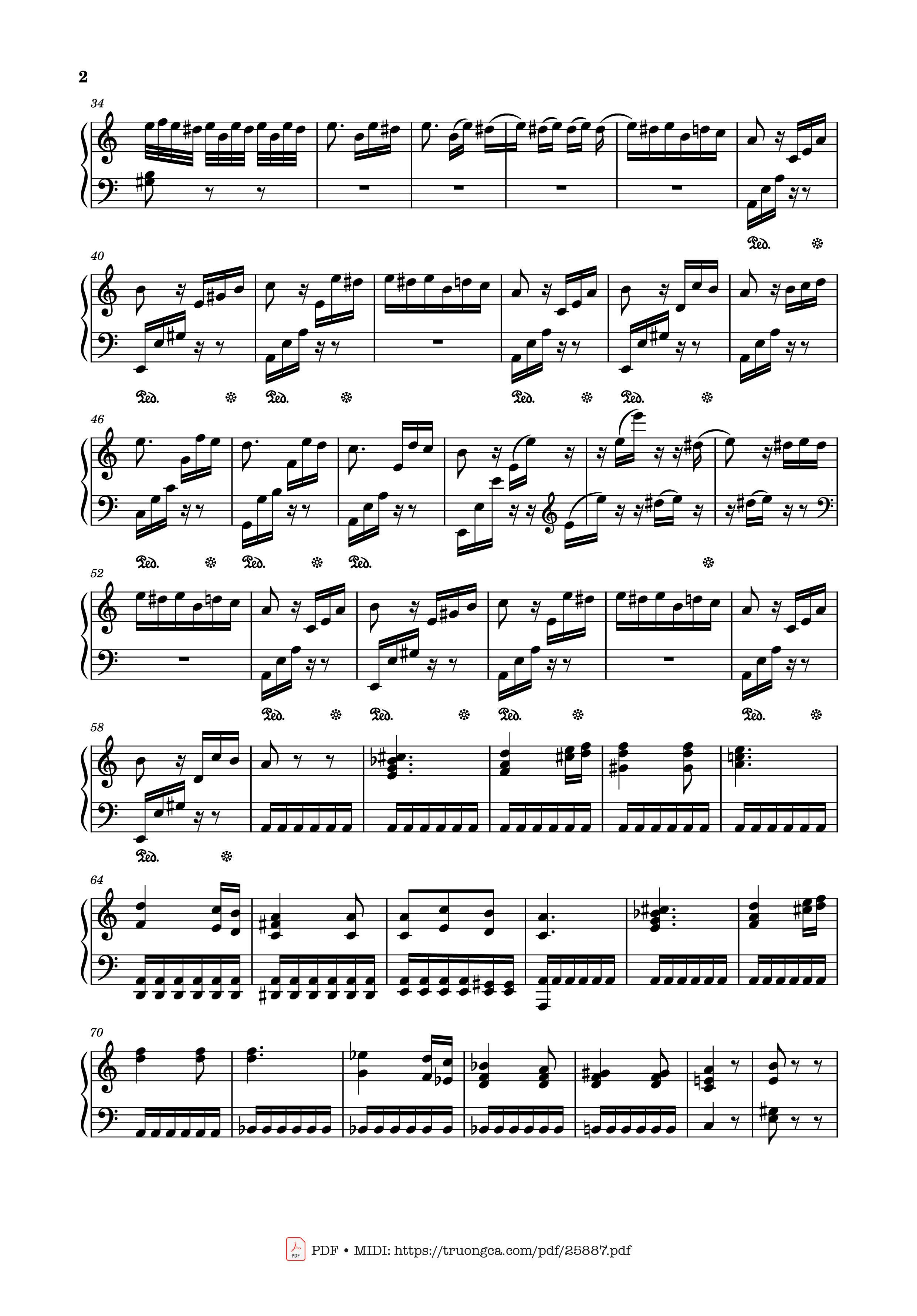 Page 2 of Sheet music PDF Piano Fur Elise (full) Piano - Ludwig van Beethoven