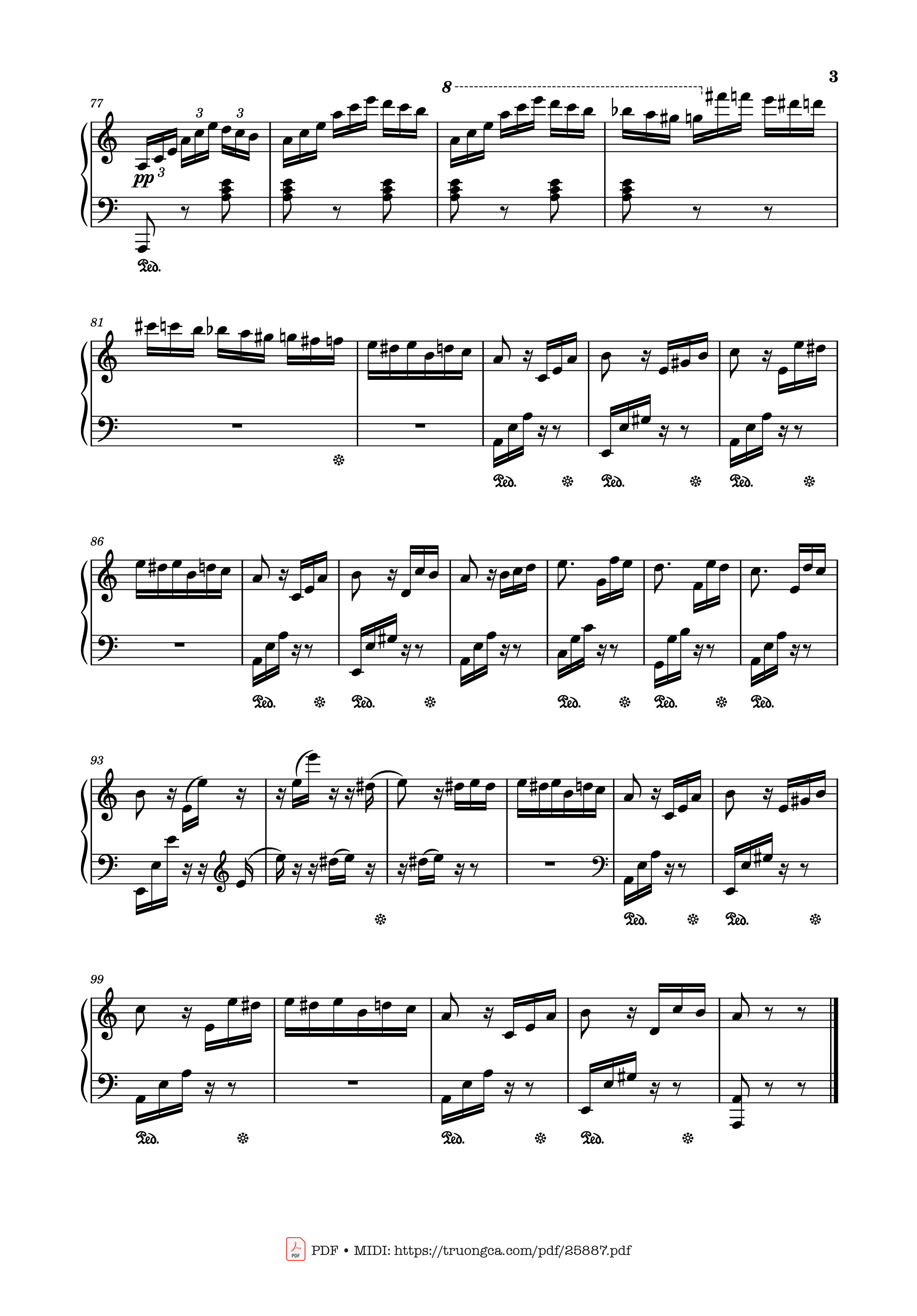 Page 3 of Sheet music PDF Piano Fur Elise (full) Piano - Ludwig van Beethoven