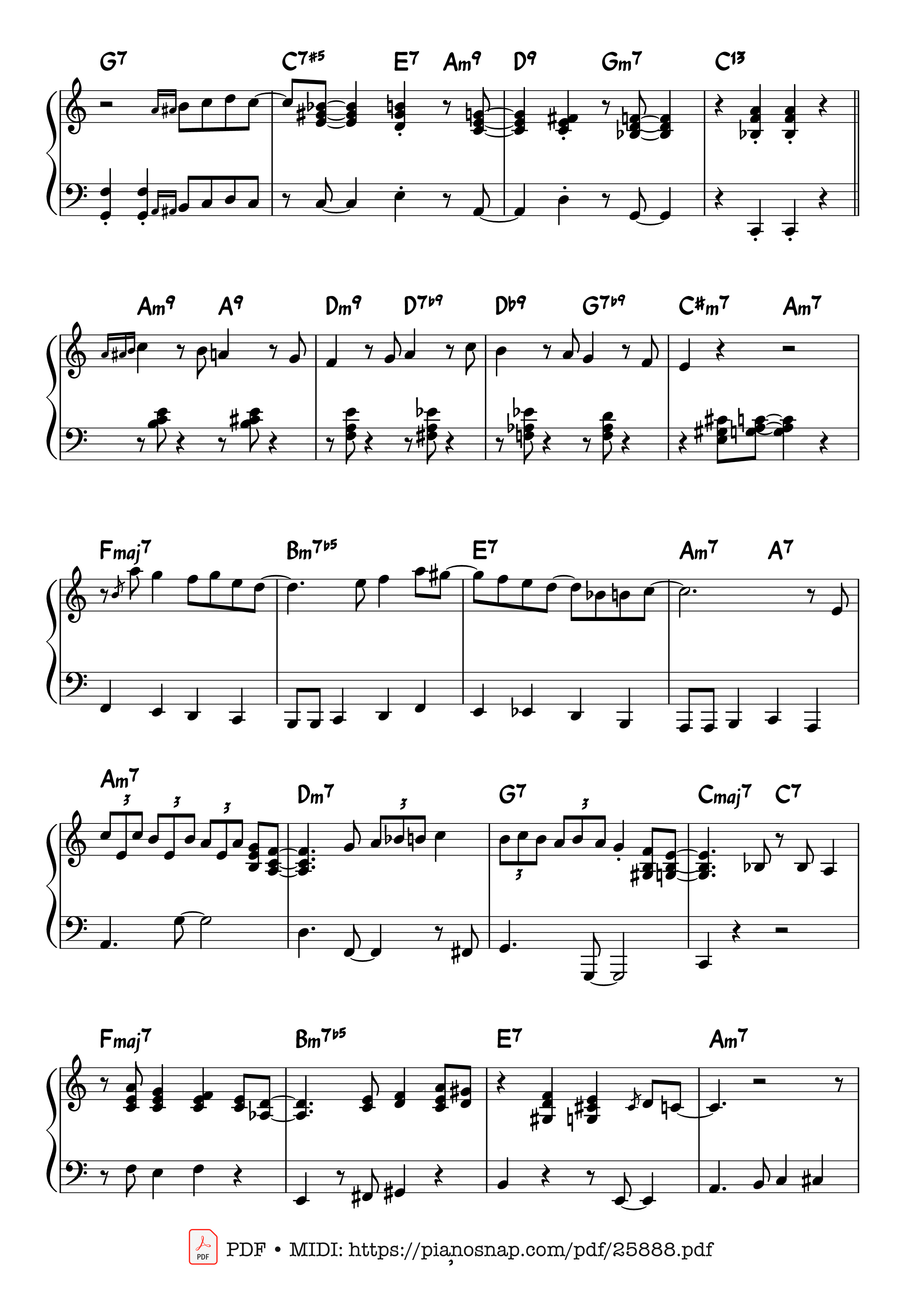 Page 3 of Sheet music PDF Piano FLY ME TO THE MOON Piano - Bart Howard
