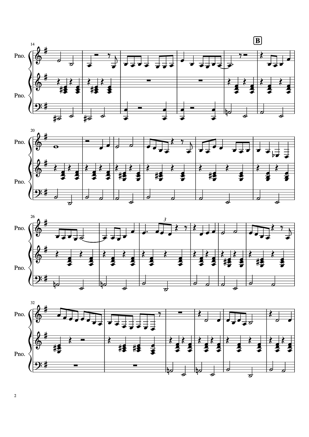 Page 2 of Sheet music PDF Piano Never Ever Getting Rid of Me Piano - Undefined