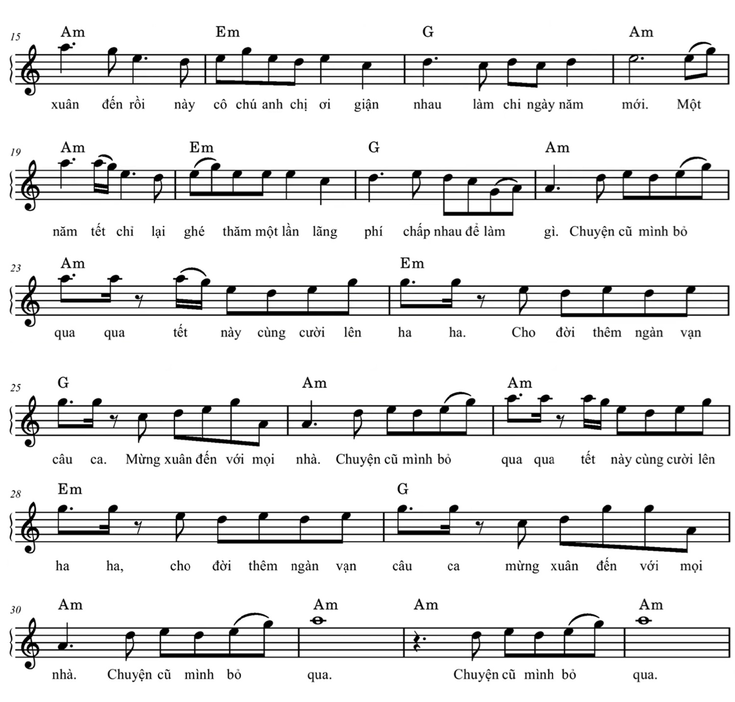 Page 2 of Sheet music PDF Chuyện Cũ Bỏ Qua - Bích Phương