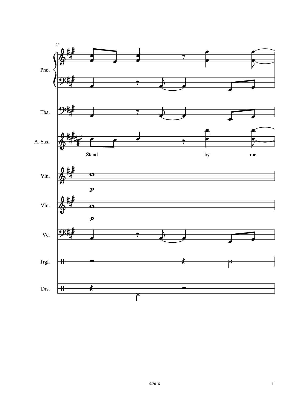 Page 11 of Sheet music PDF Stand by me Piano - Adamkyi