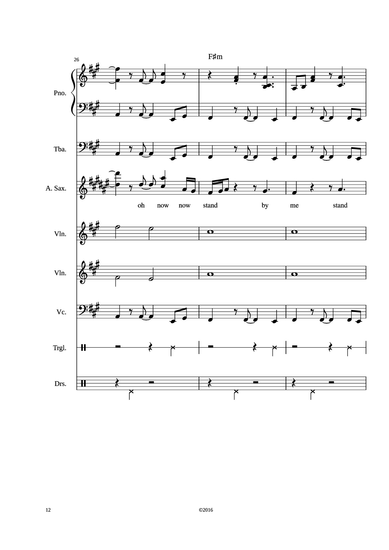 Page 12 of Sheet music PDF Stand by me Piano - Adamkyi
