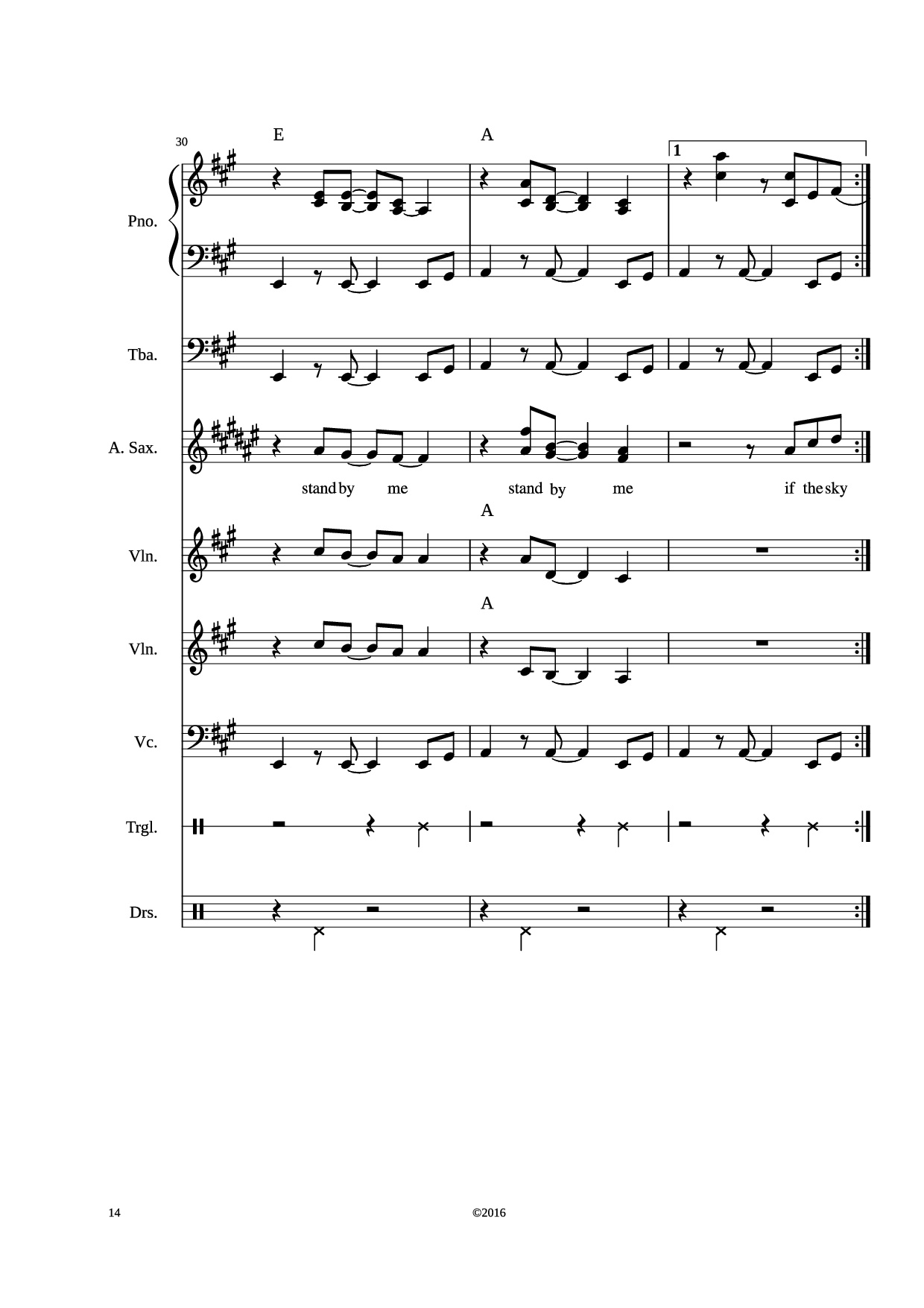 Page 14 of Sheet music PDF Stand by me Piano - Adamkyi