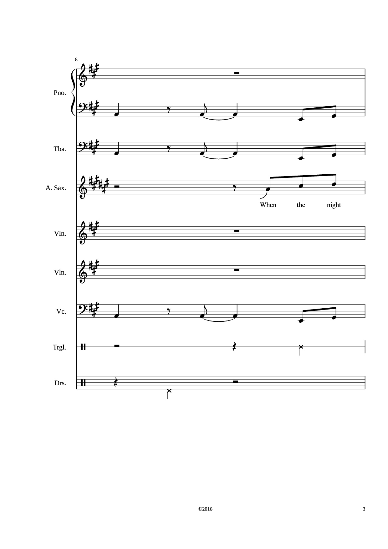 Page 3 of Sheet music PDF Stand by me Piano - Adamkyi