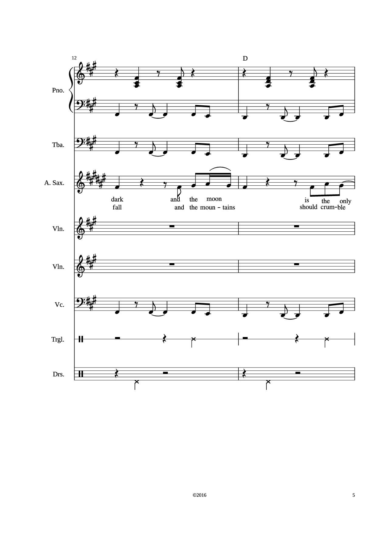 Page 5 of Sheet music PDF Stand by me Piano - Adamkyi