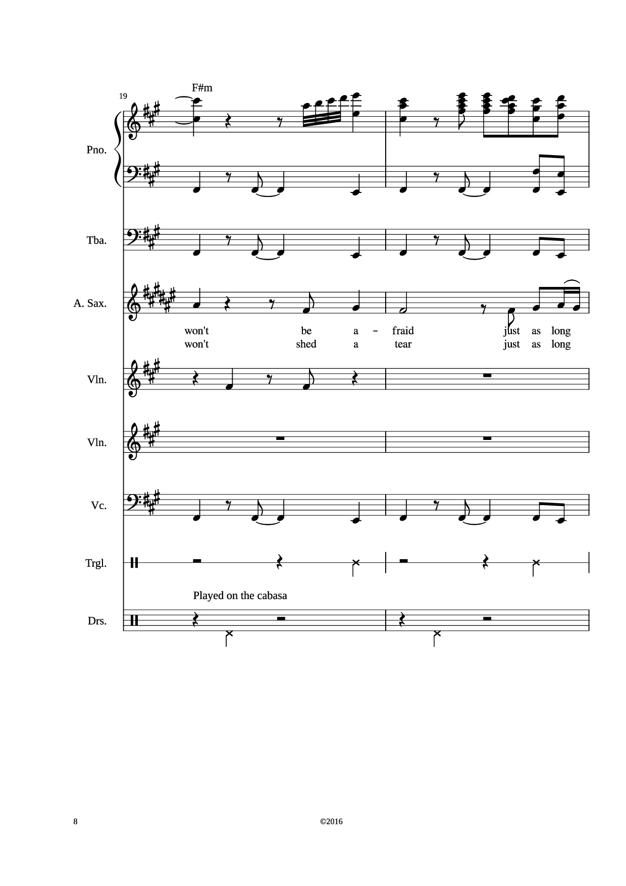 Page 8 of Sheet music PDF Stand by me Piano - Adamkyi