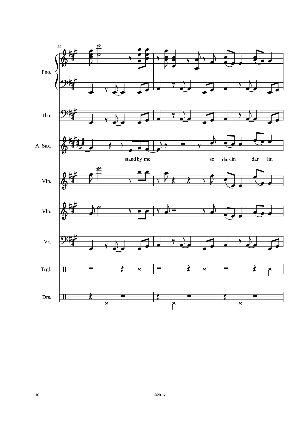 Page 10 of Sheet music PDF Stand by me Piano - Adamkyi