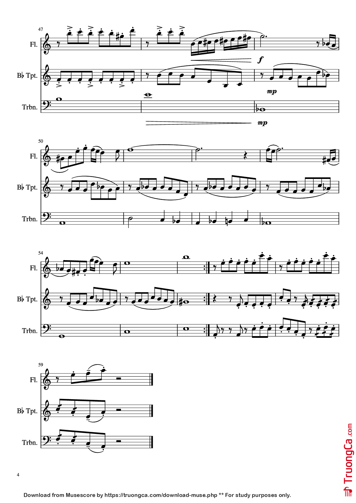 Page 4 of Sheet music PDF Libertango - Flute Trumpet - Astor Piazzolla